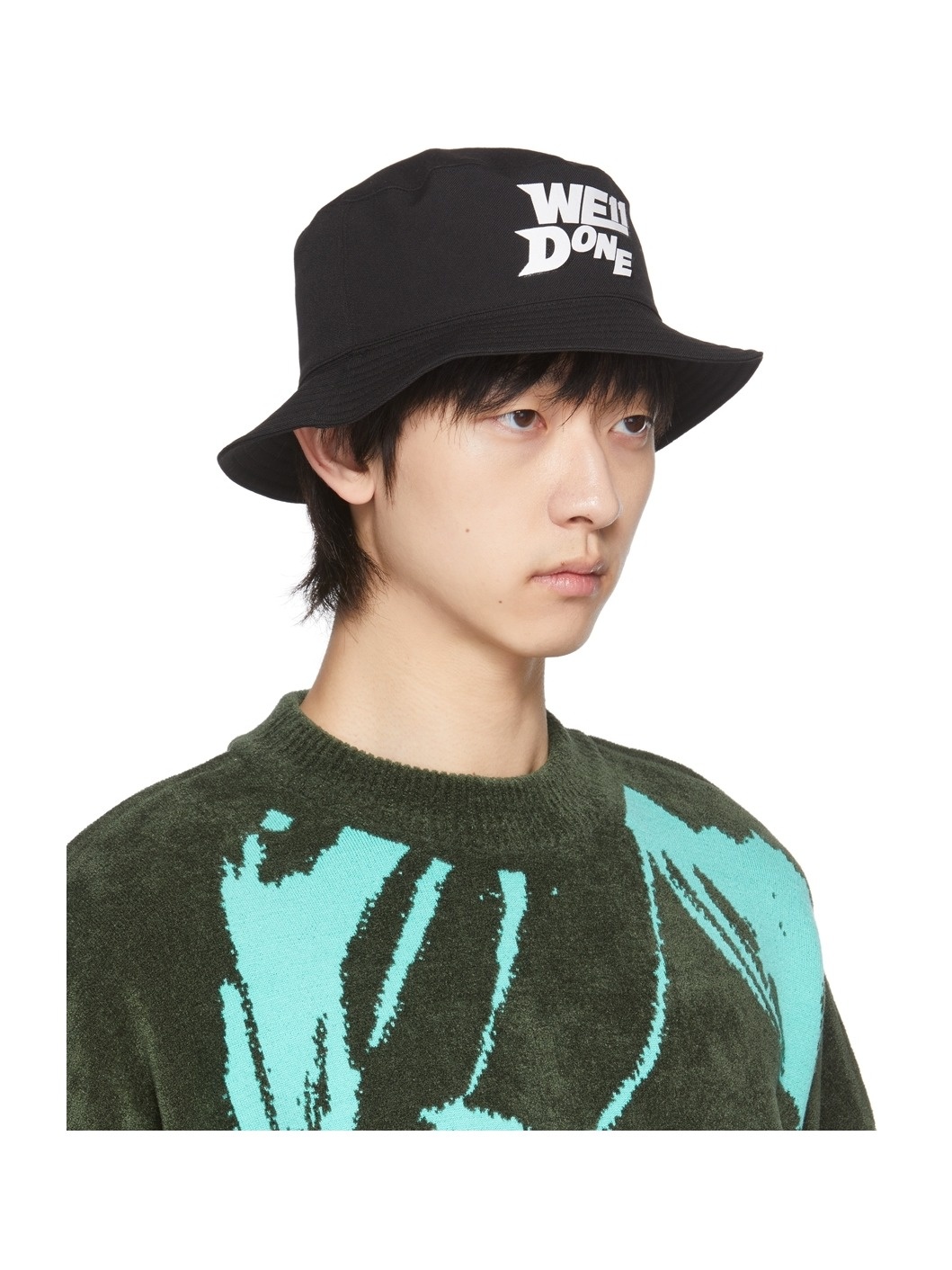 Black Basic Logo Bucket Hat - 2