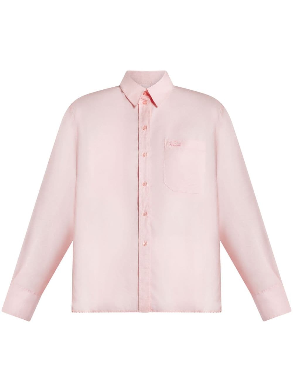 logo-appliquÃ© button-up shirt - 1