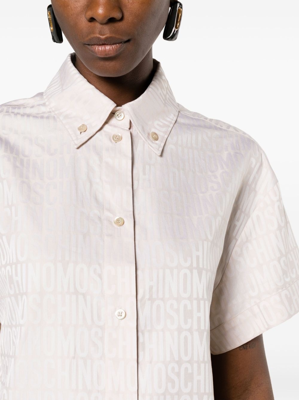 logo-jacquard short-sleeve shirt - 5