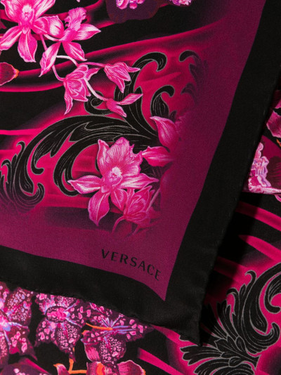 VERSACE floral-print silk scarf outlook