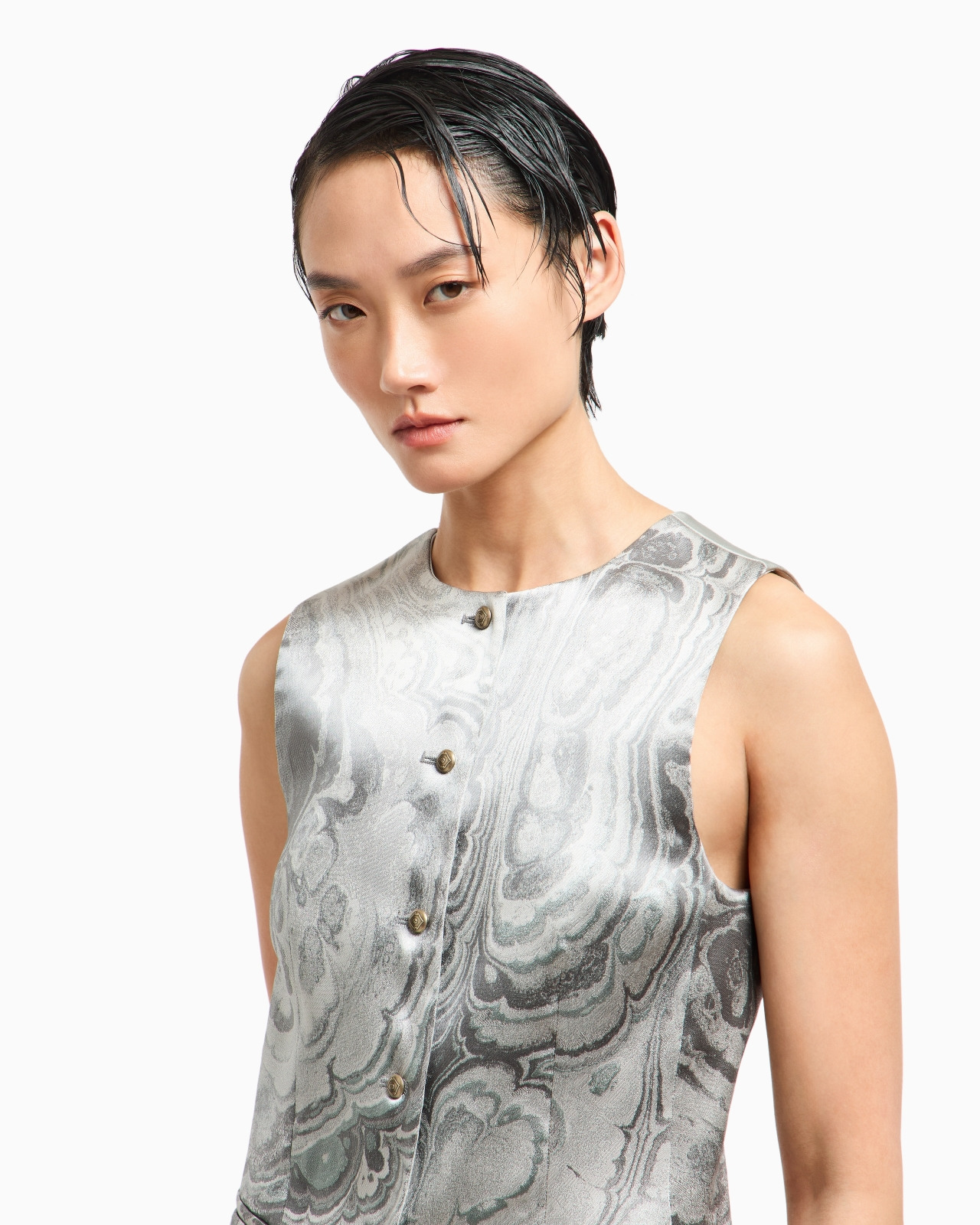 SINGLE-BREASTED JACQUARD WAISTCOAT - 5