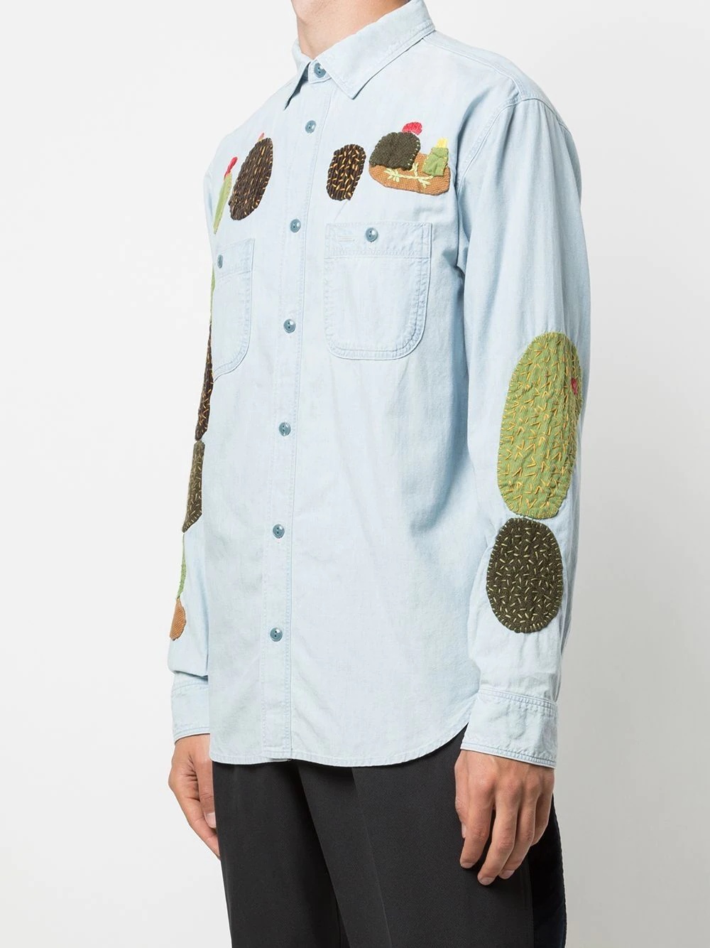 Chambray Work cactus-embroidered shirt - 3