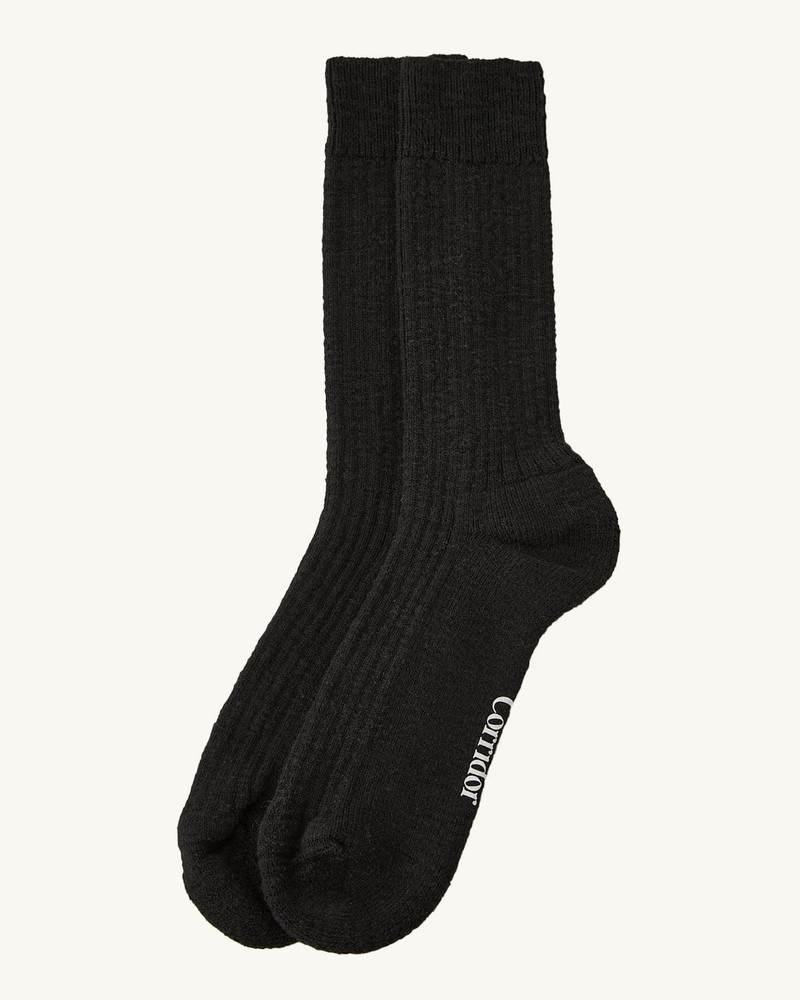 SLUB SOCK - BLACK 1