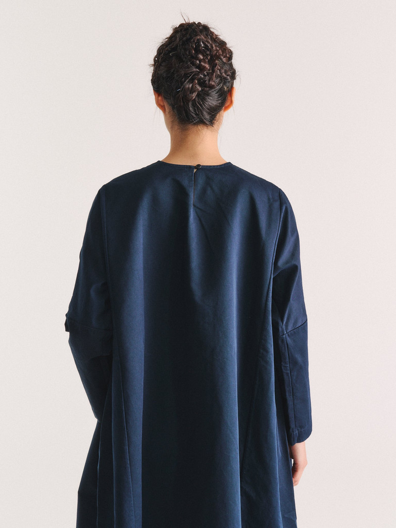 PYJ ROUCH DRESS - TWILL - NAVY 7