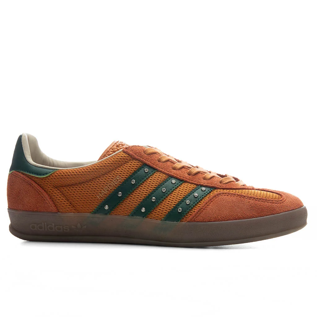 ADIDAS ORIGINALS X HARDIES GAZELLE - RUST ORANGE/COLLEGIATE GREEN/GUM - 1