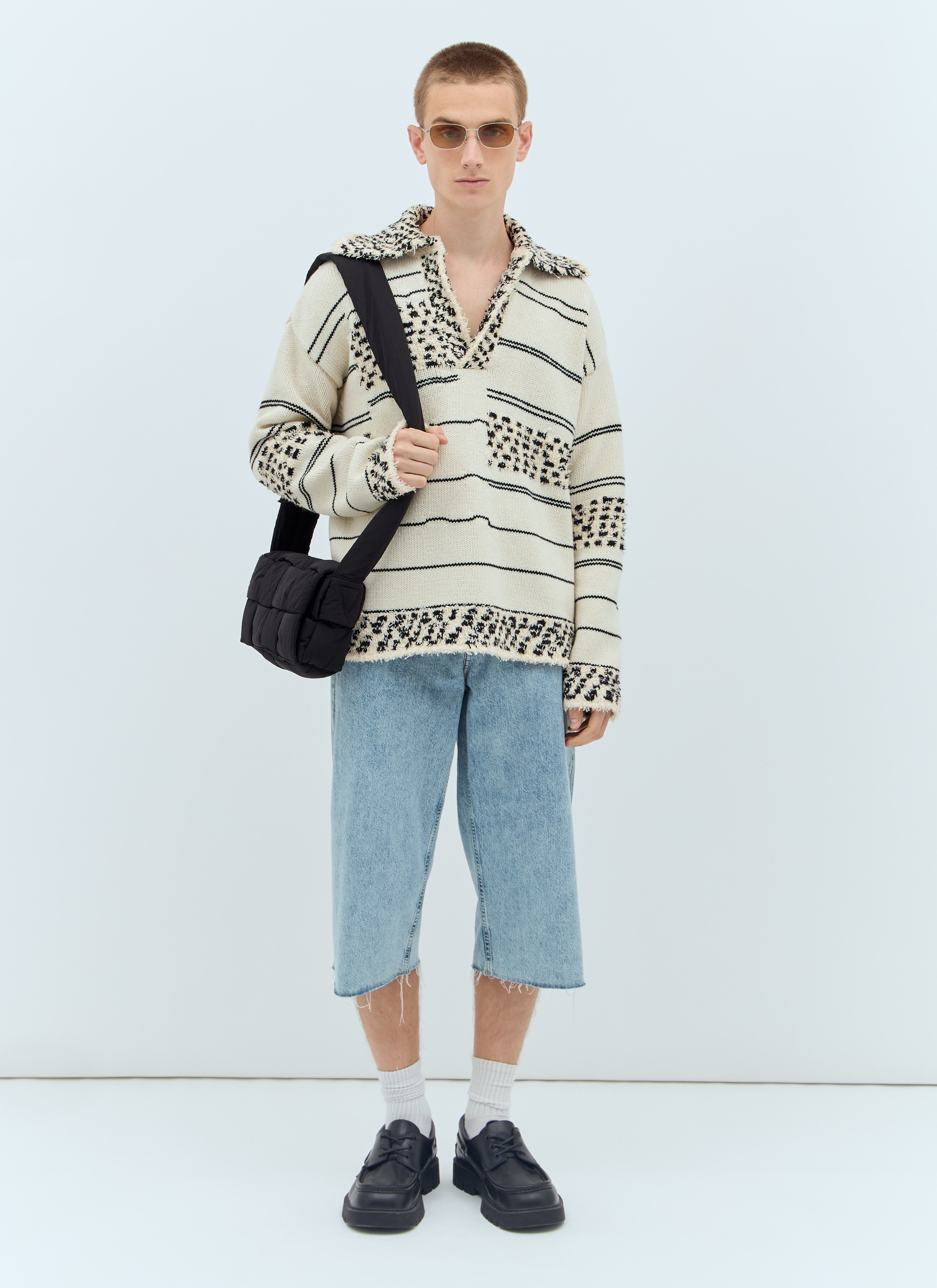 Bottega Veneta Men Contrast Pattern Knit Sweater - 2