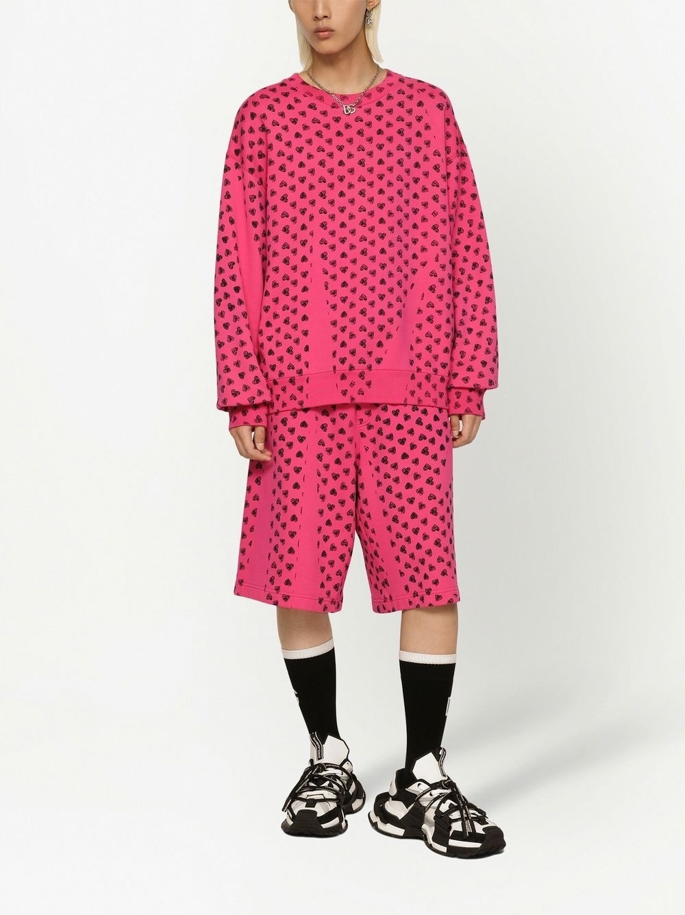 heart-print long-sleeve sweatshirt - 3