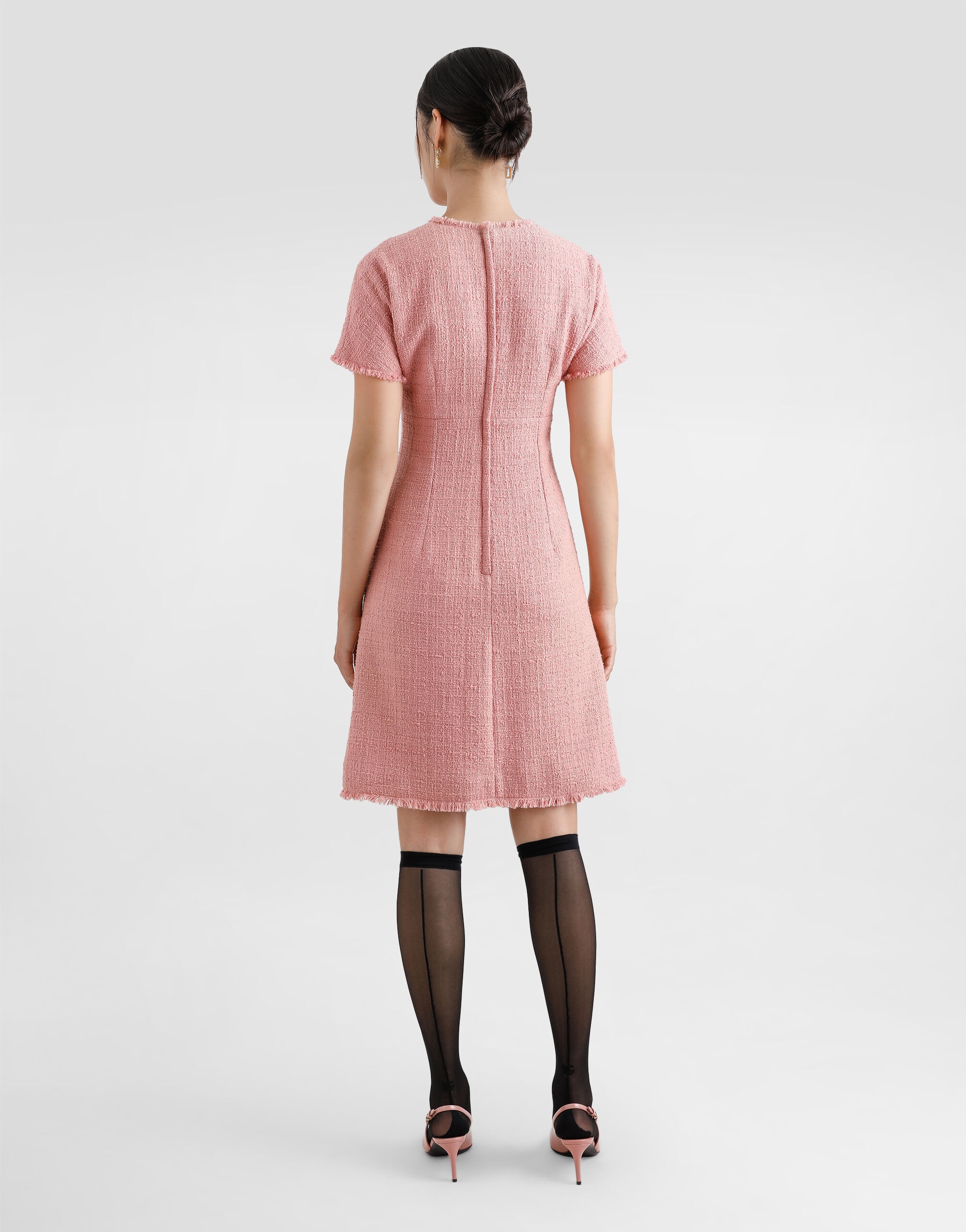 Raschel tweed midi dress with DG logo - 3