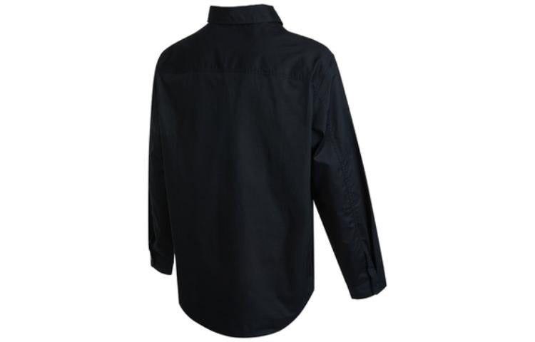 Converse Woven Long Sleeve Button Down Shirt 'Black' 10023803-A01 - 2