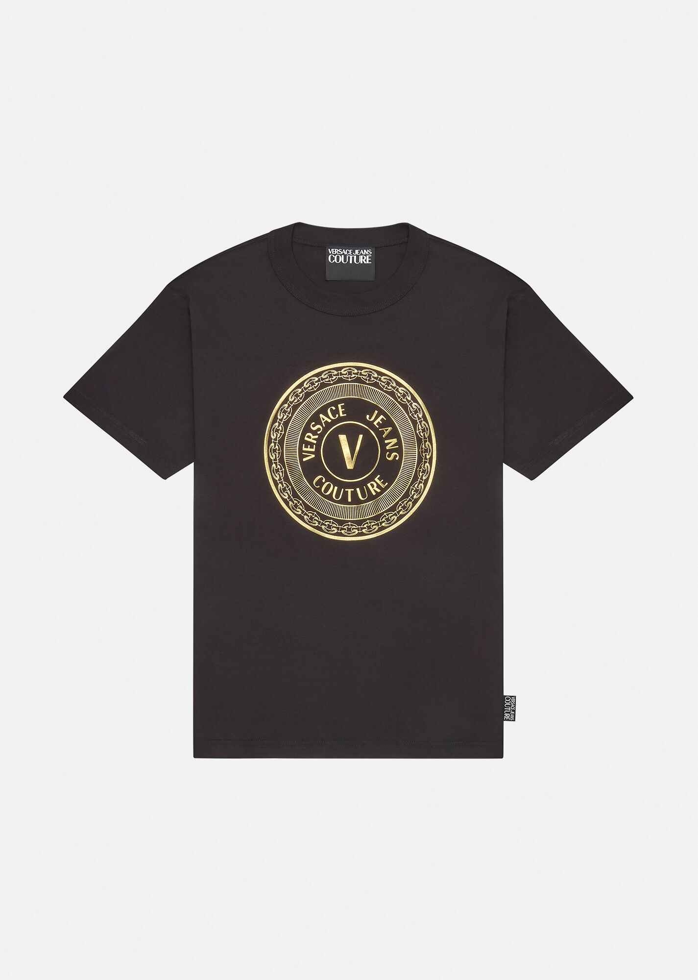 Gold Foil V-Emblem Print T-Shirt - 1