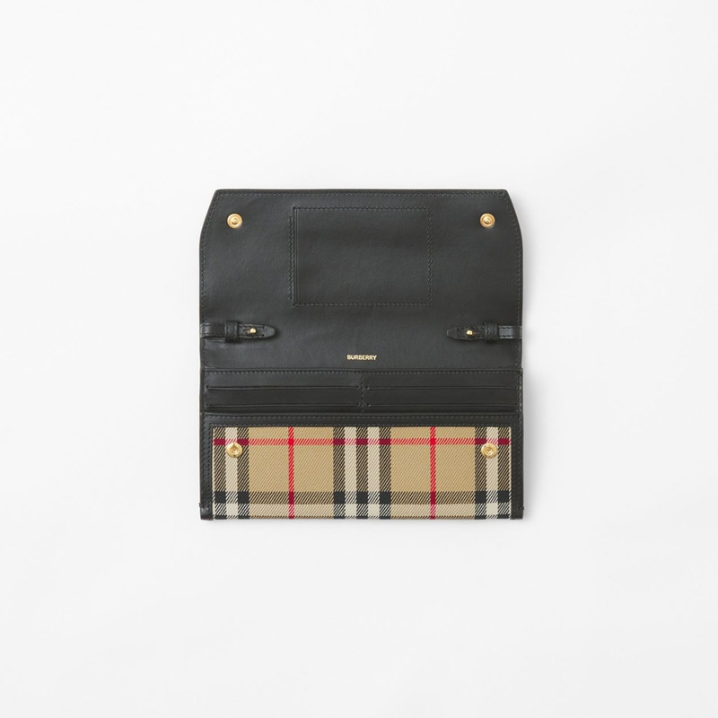 Vintage Check and Leather Phone Case with Strap 11