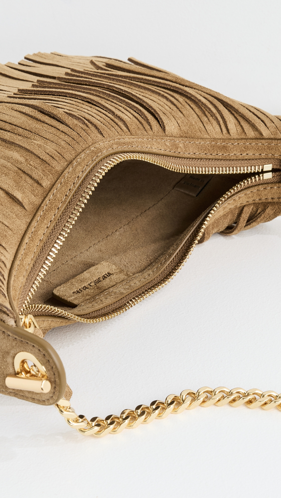 Small Suede Fringe Fortune Hobo Bag - 5