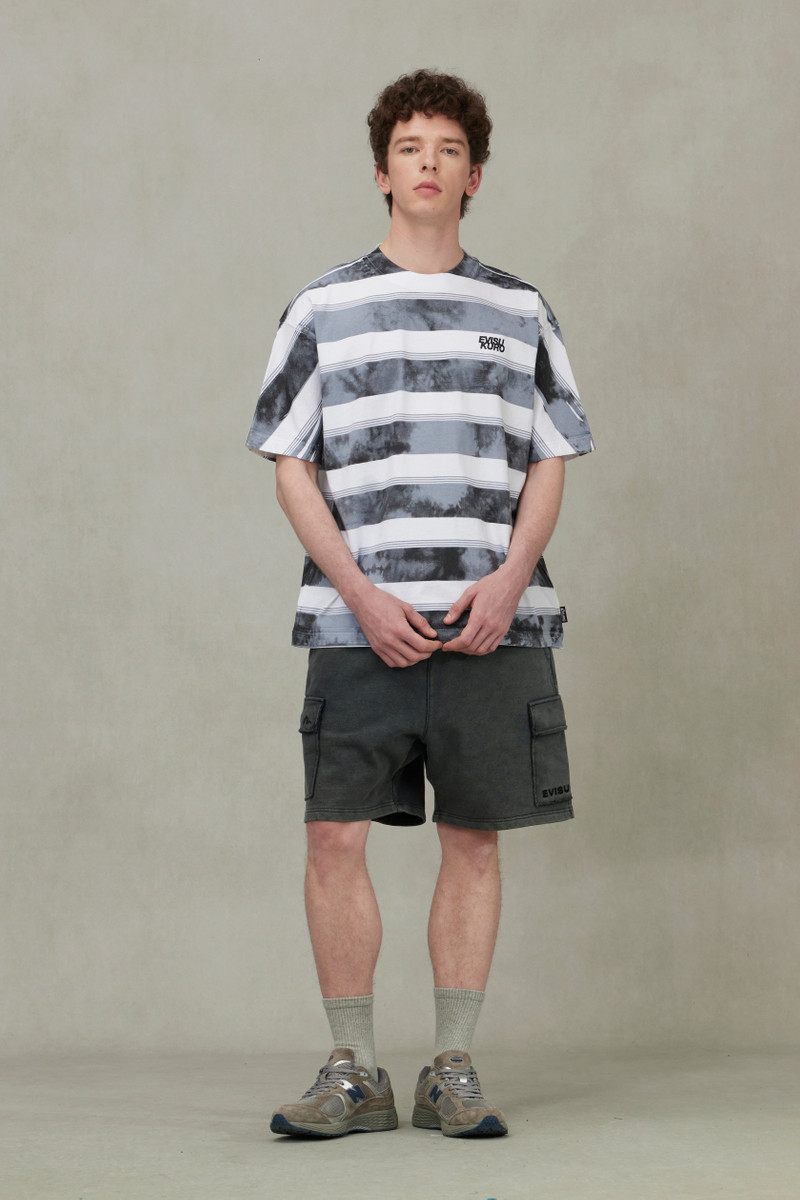 Washed Tie-Dye Stripe Loose Fit T-shirt 3
