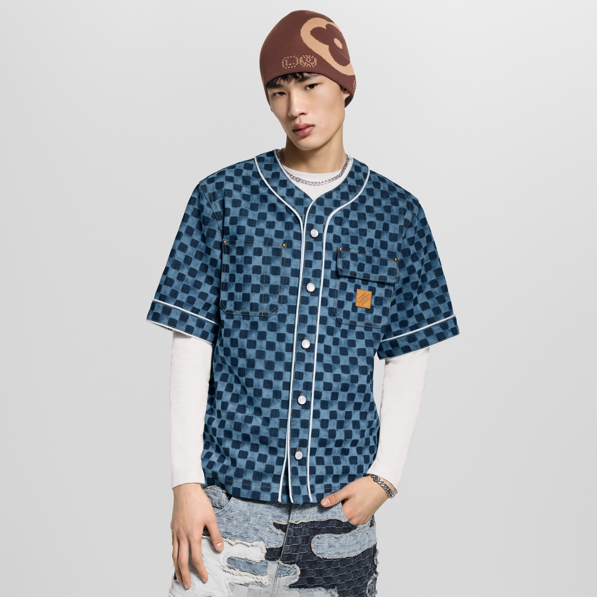 Damier Denim Baseball Shirt - 2