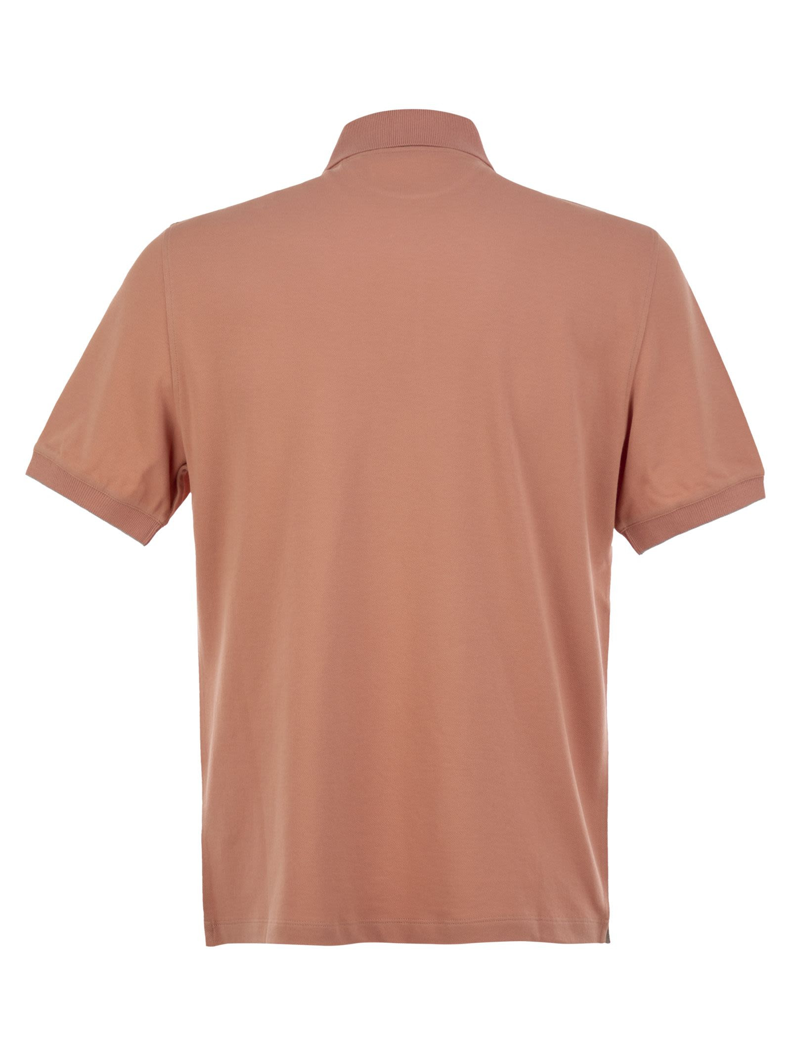 Brunello Cucinelli Men Cotton Polo Shirt With Printed Logo - 2