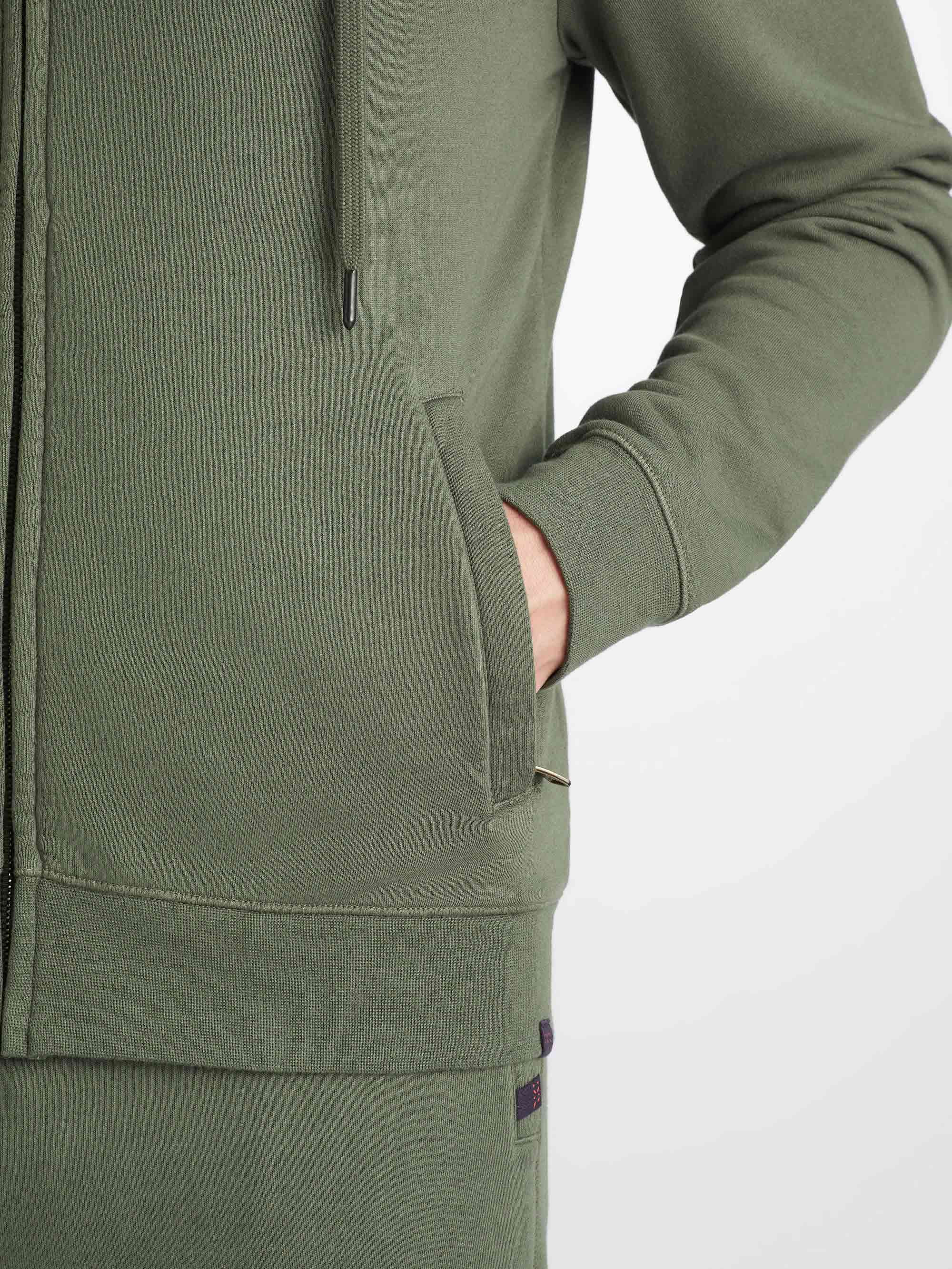 Men's Hoodie Quinn Cotton Modal Green - 7