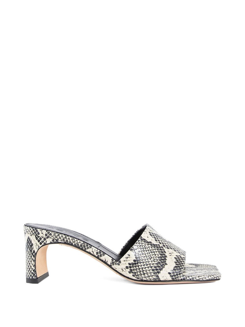 Jeanie Snake-Embossed Mule 샌들 1