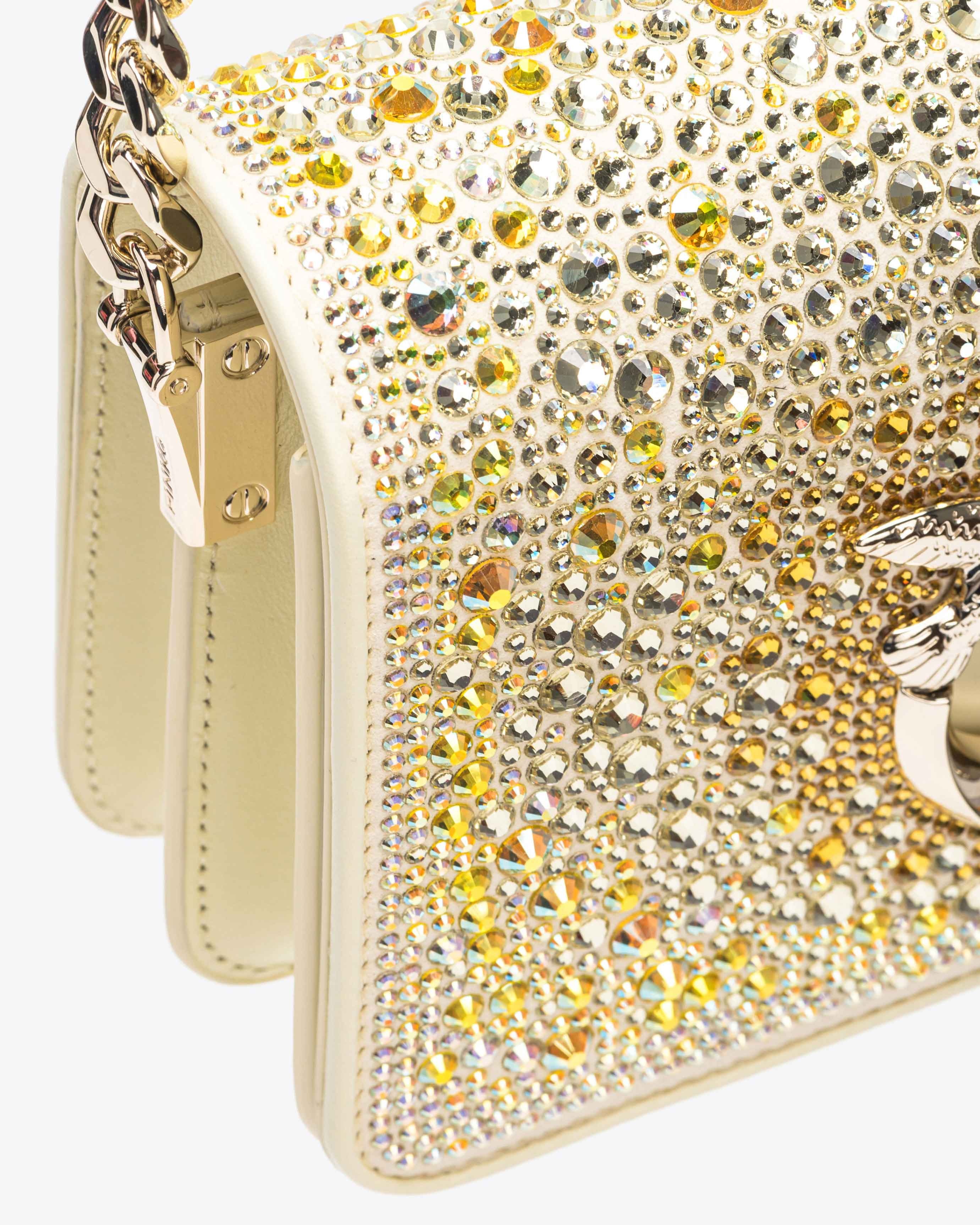 PINKO GALLERIA FULL-RHINESTONE MINI LOVE BAG CLICK - 7