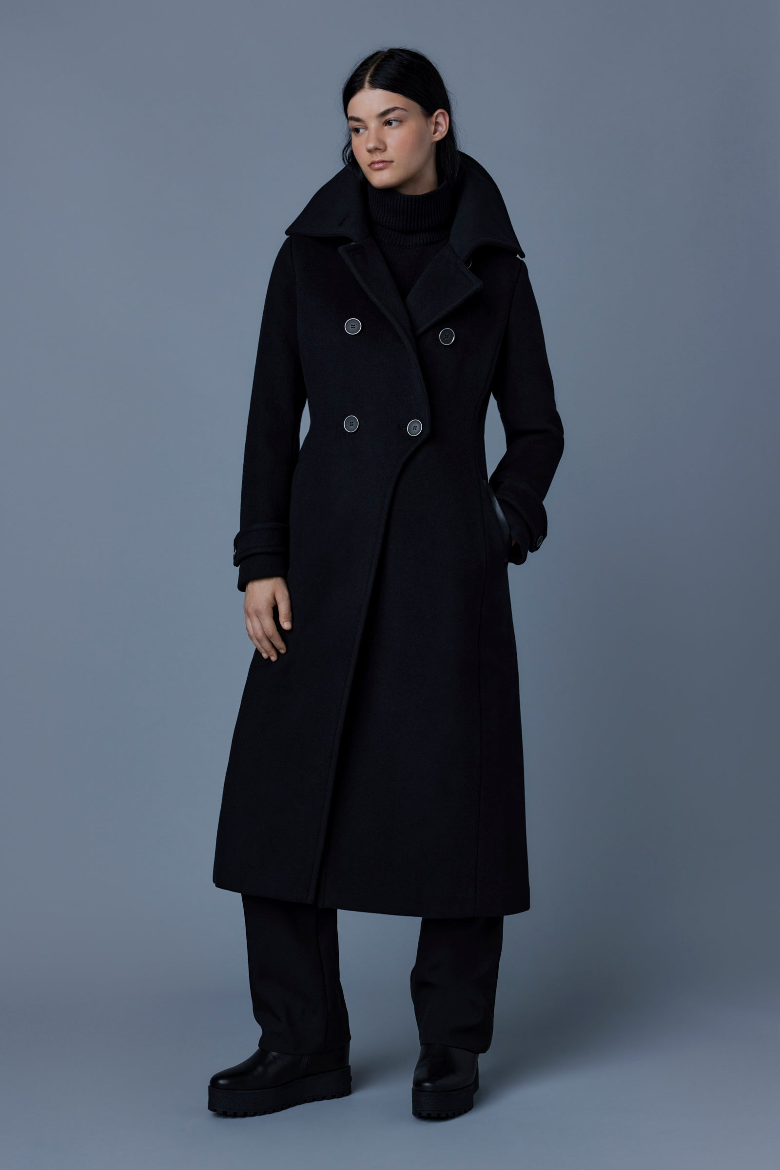 ELODIE double face wool tailored coat - 9