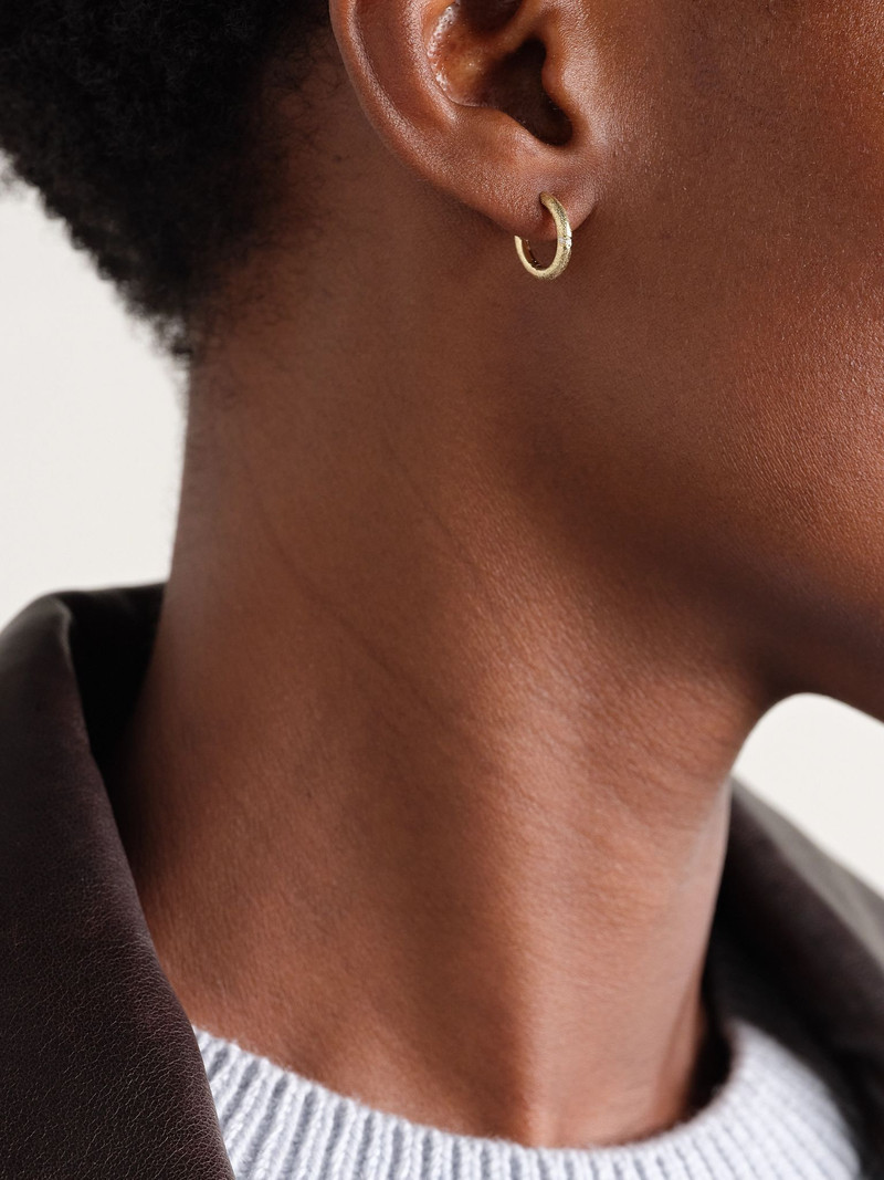 Yvonne Léon 9-karat gold diamond hoop earrings Gold outlook