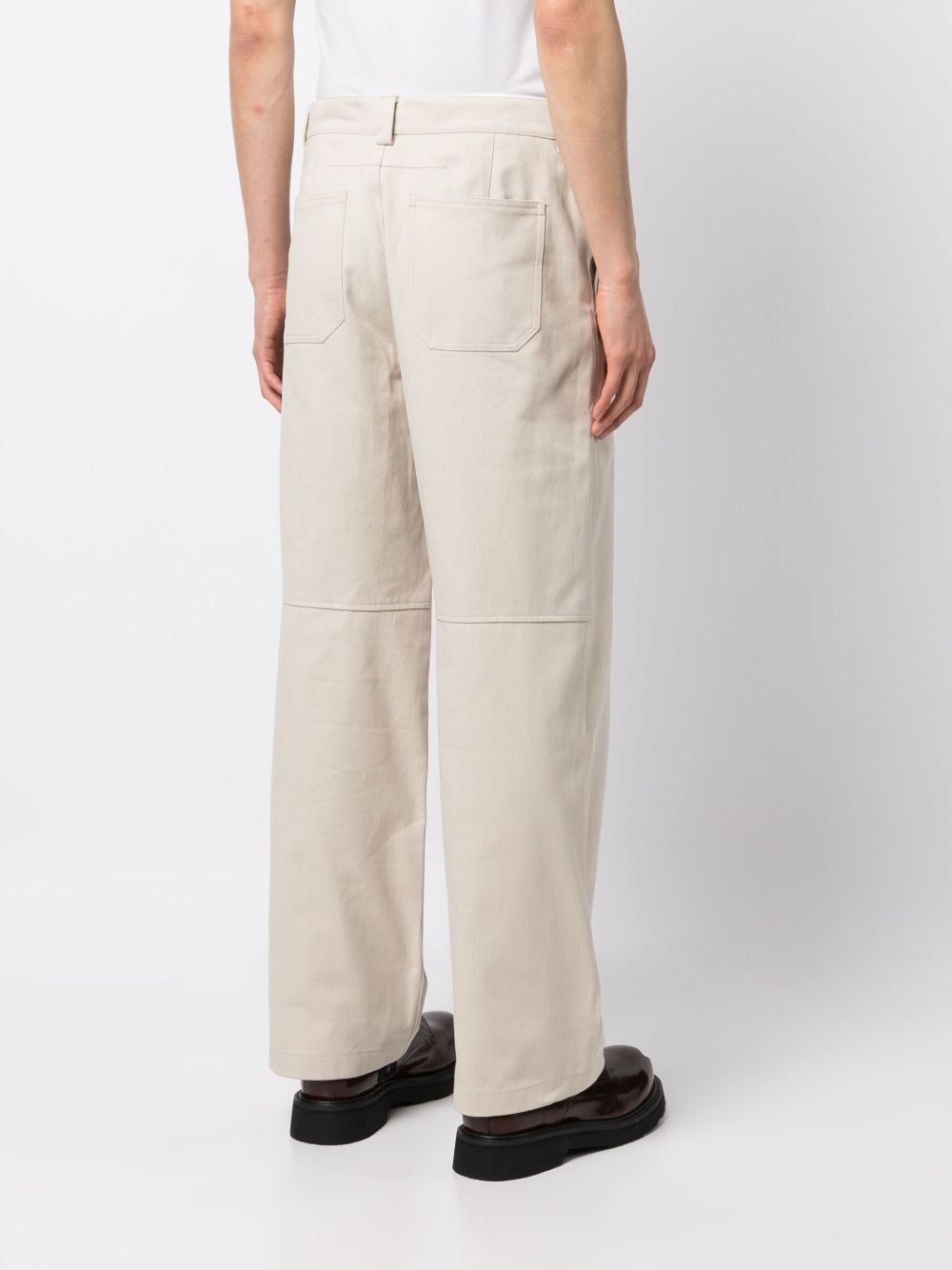 straight-leg cotton trousers - 4