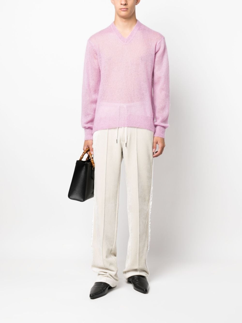 drawstring velour track pants - 2