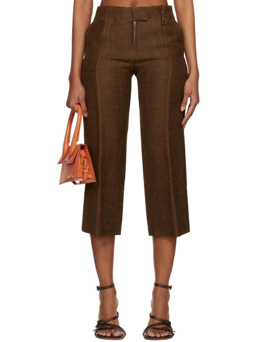 Brown Le Raphia 'Le Pantalon Areia' Trousers - 1