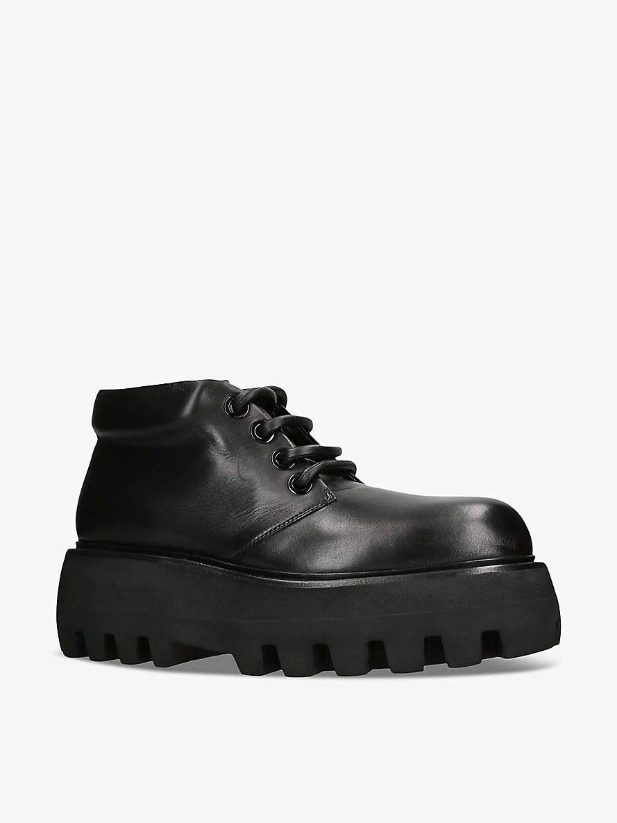 Men's Show platform-sole leather ankle boots - 3