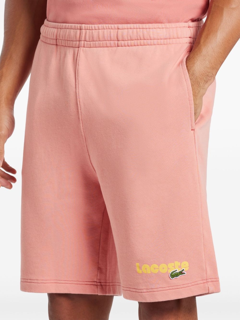 logo-print organic cotton track shorts - 5