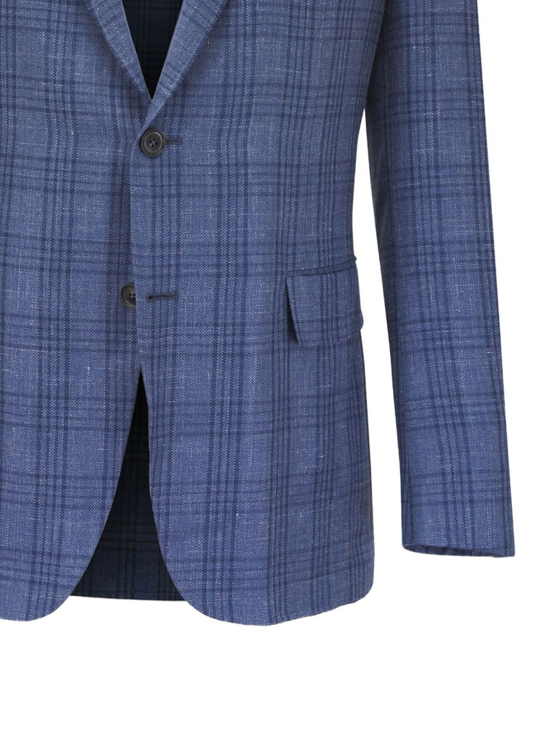 Canali plaid notched lapel blazer outlook