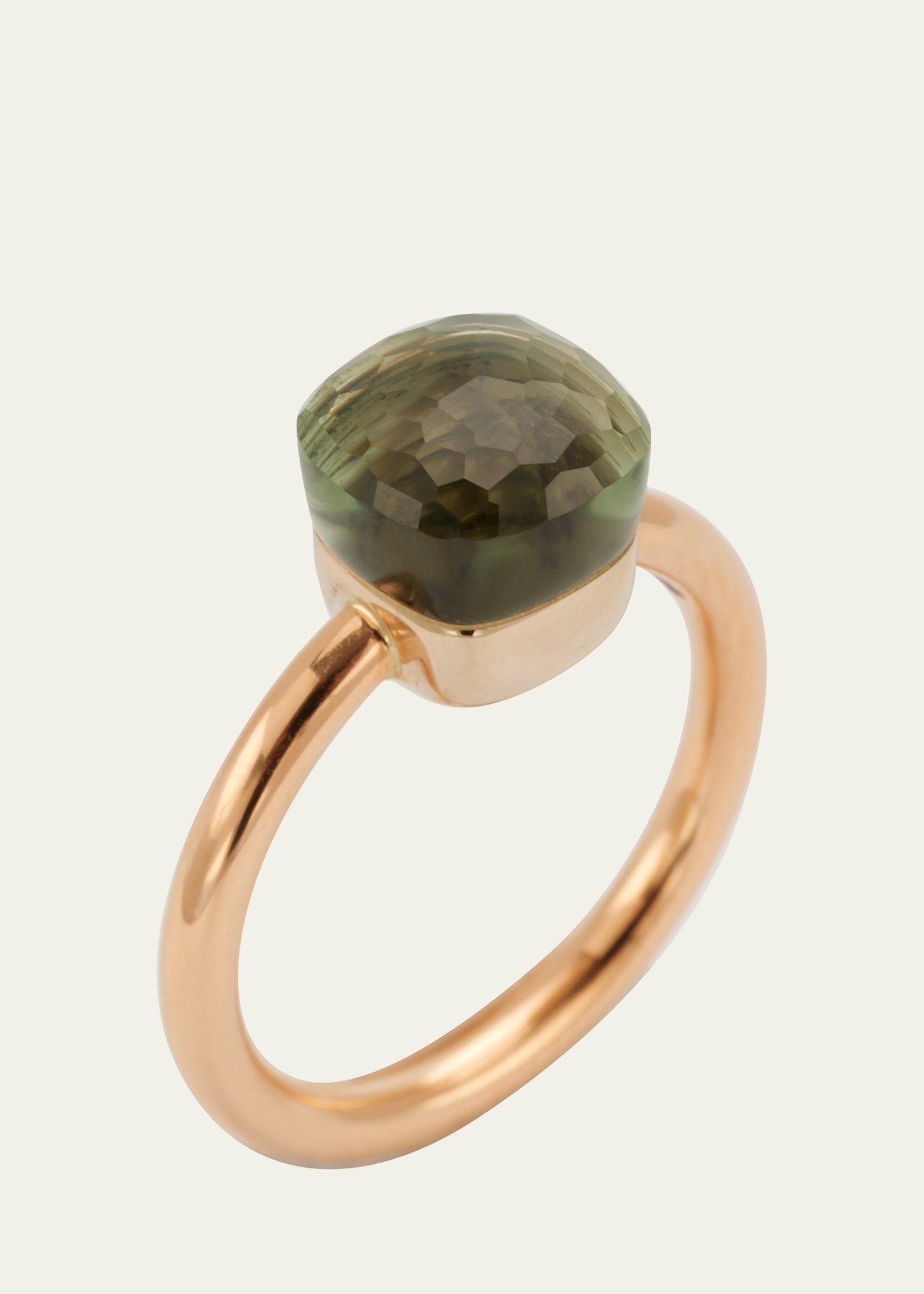 Nudo Petite Rose & White Gold Ring with Prasiolite - 3