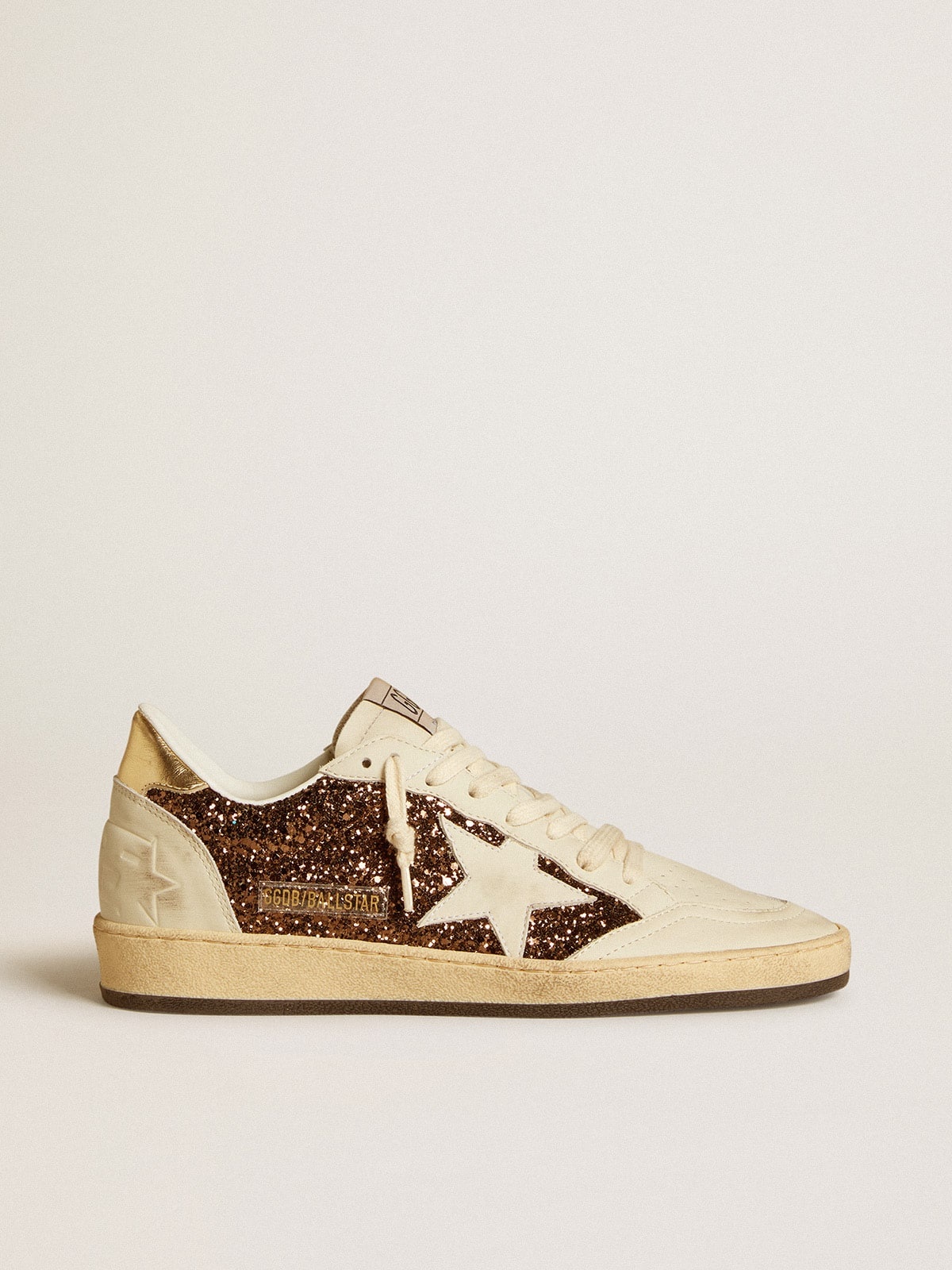 Women's Ball Star in glitter with leather star and metallic leather heel tab - 1