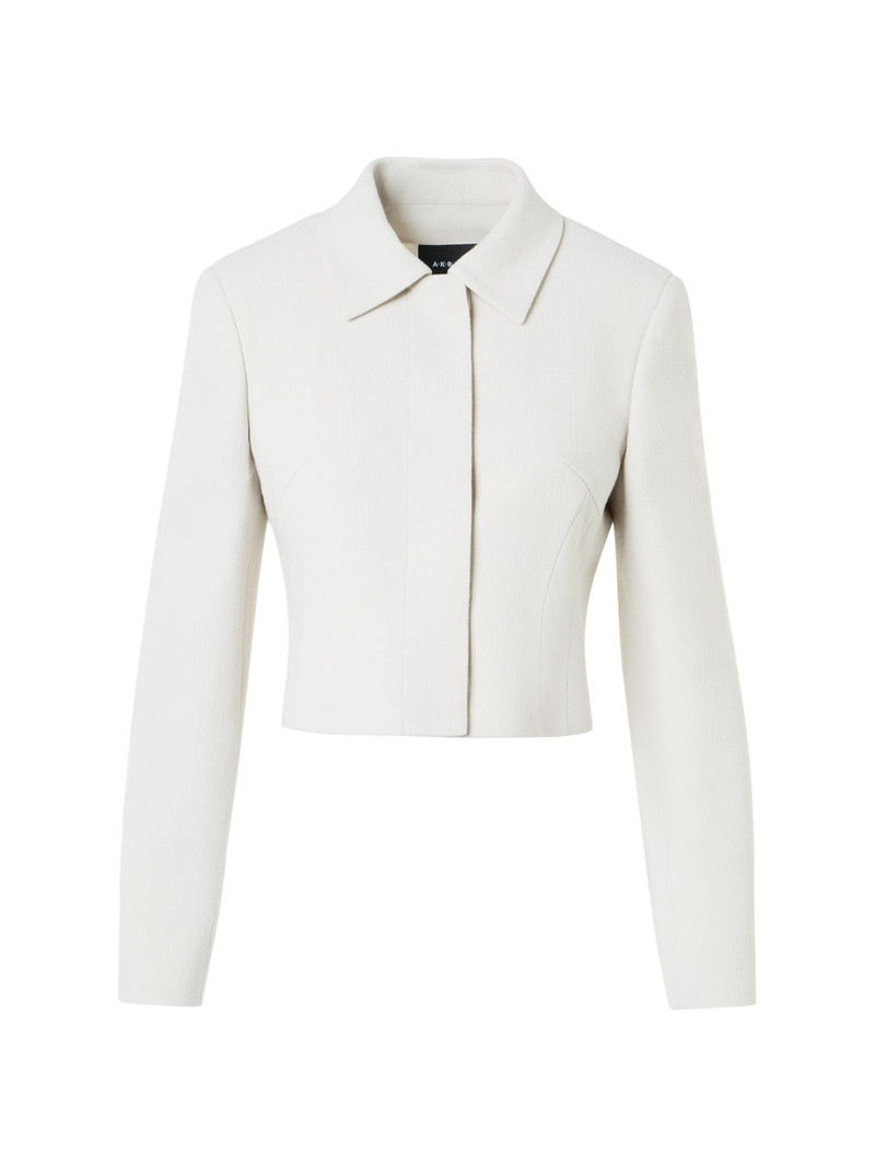 Women's Helios Virgin Wool Short Jacket - Greige 1