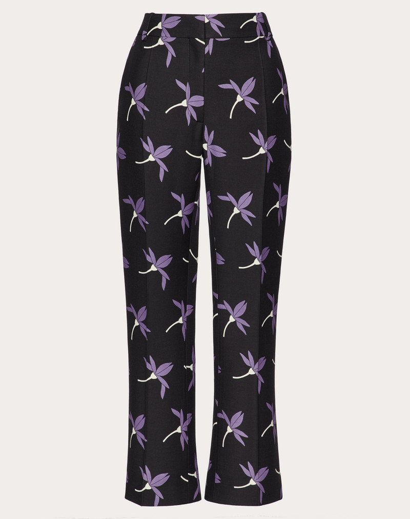 PRINTED CREPE COUTURE PANTS - 1