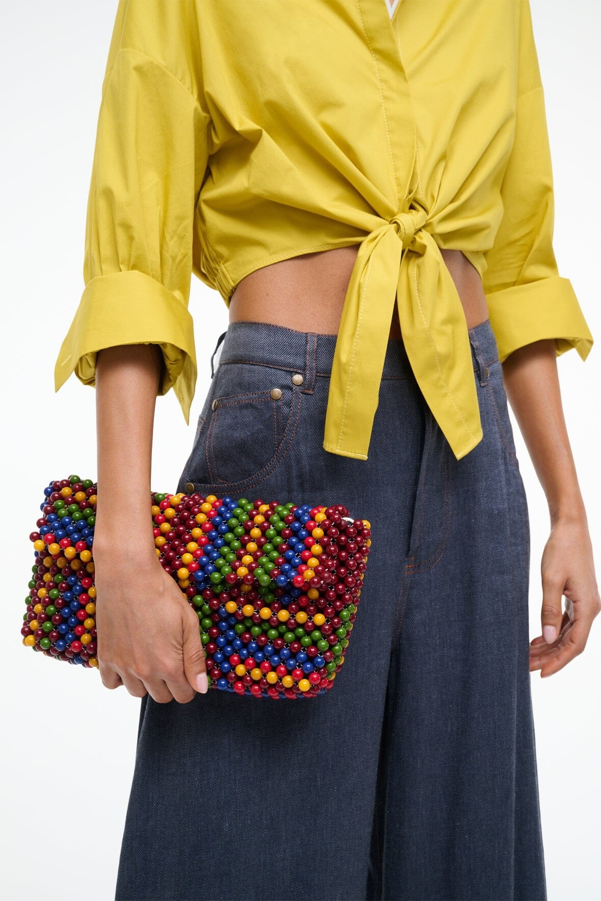 STAUD TIMMY CONVERTIBLE SHOULDER BAG JUNGLE STRIPE - 6