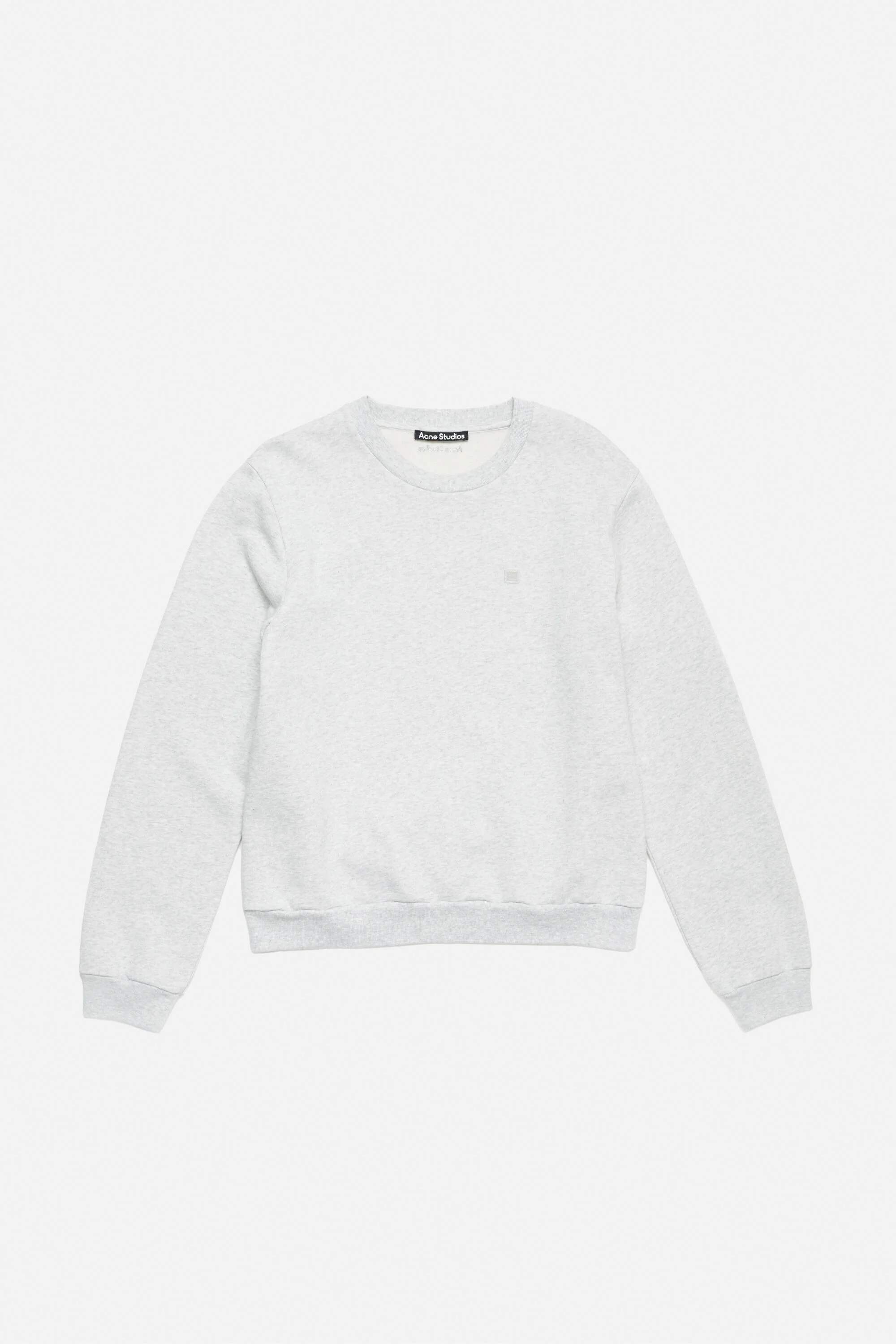 Crew neck fleece sweater - Pale Grey Melange - 1