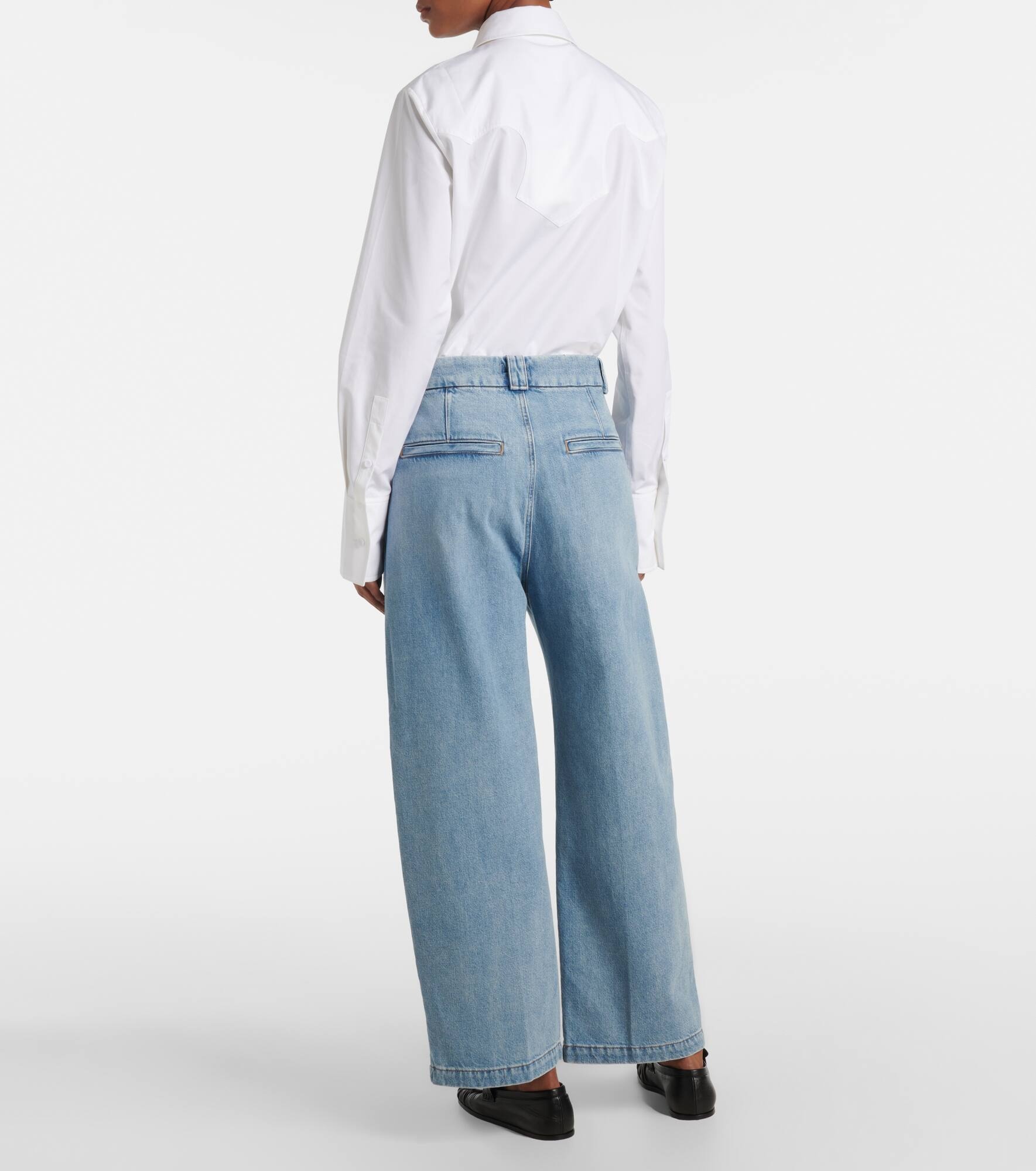 Cara twill cropped wide-leg pants - 3