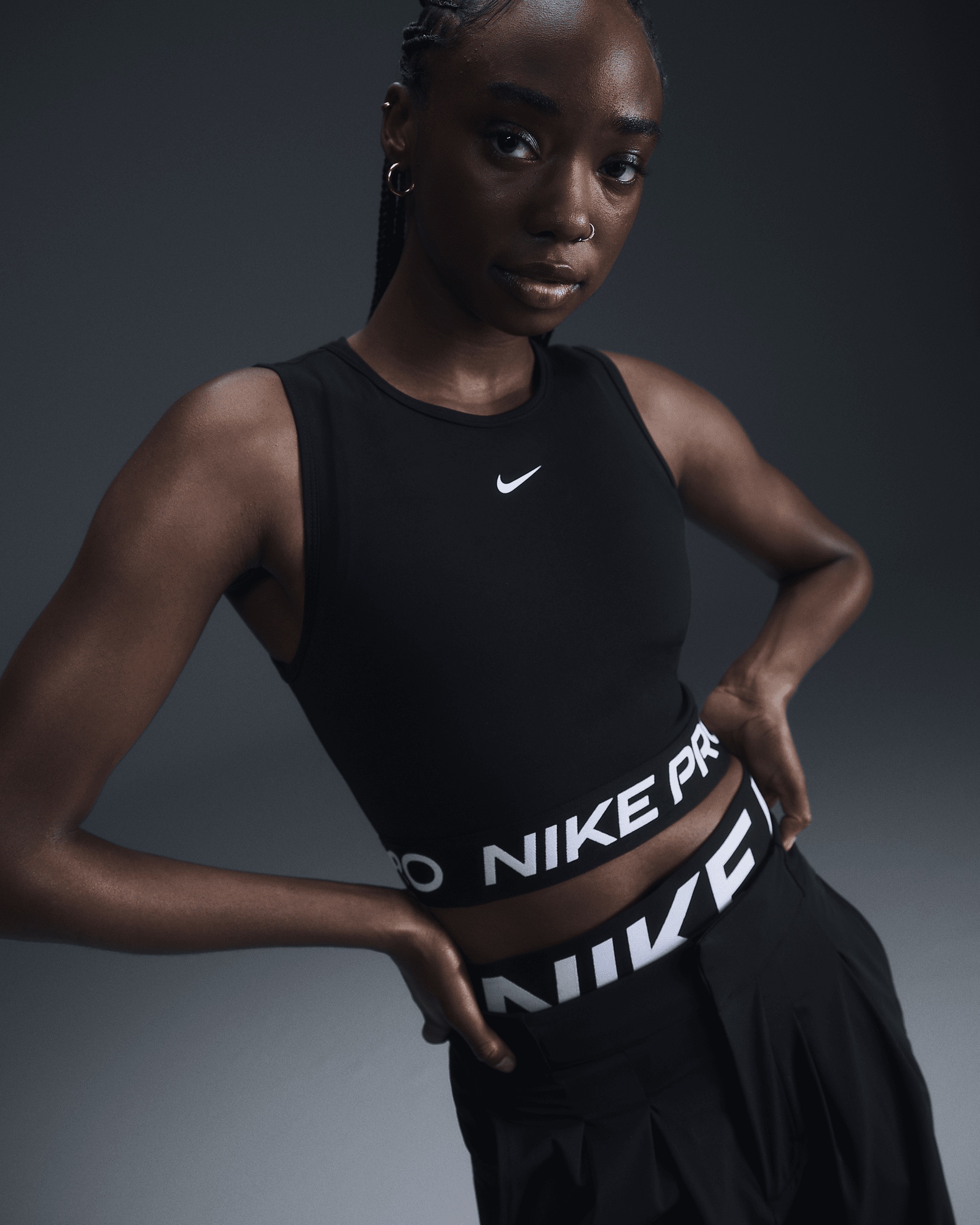 Nike Nike Pro Women s Dri FIT Cropped Tank Top REVERSIBLE