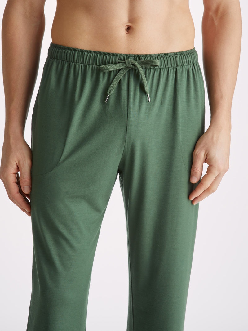 Men's Lounge Trousers Basel Micro Modal Stretch Hunter Green - 4