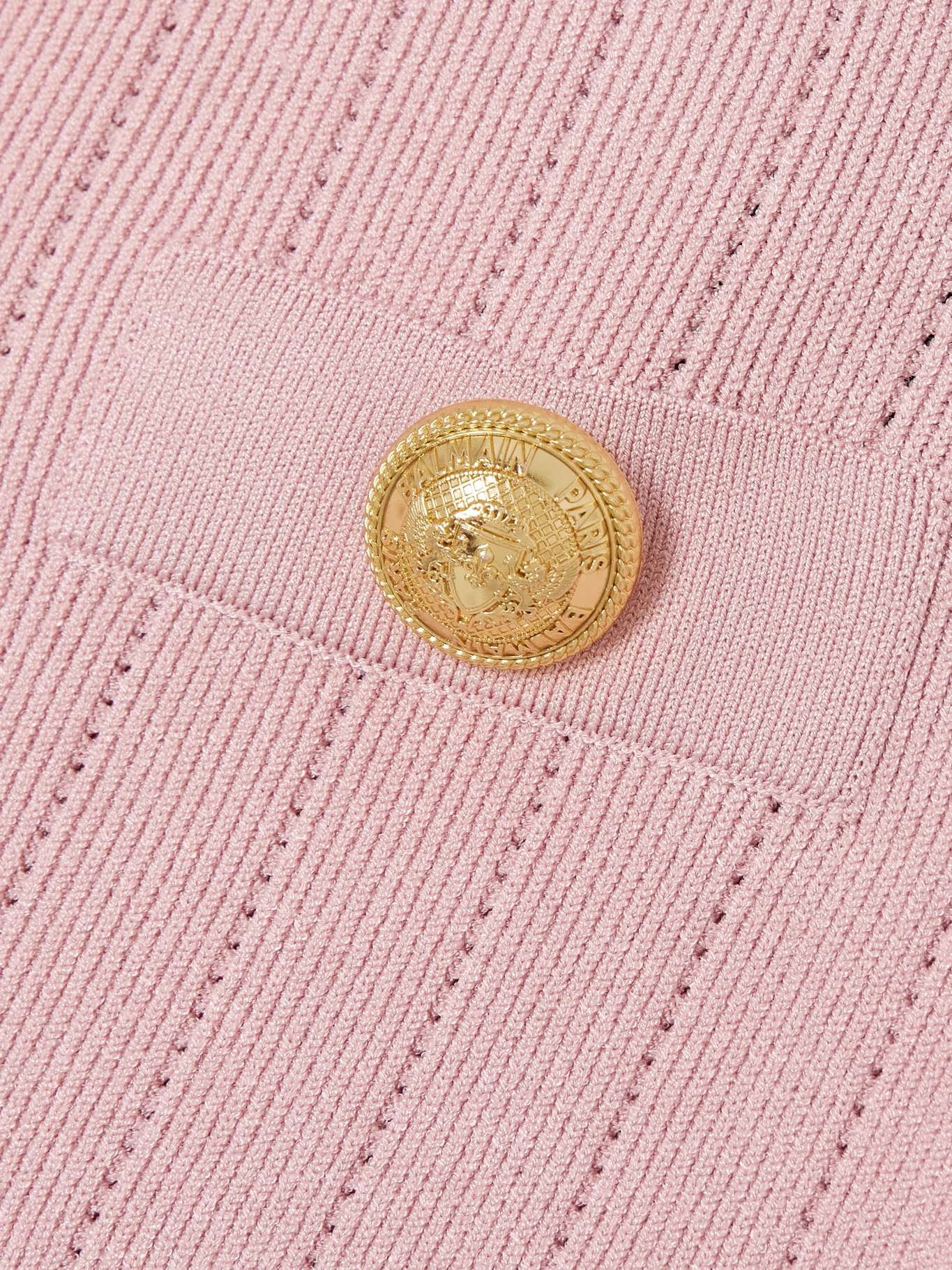 Button-embellished ribbed-knit mini skirt - 5