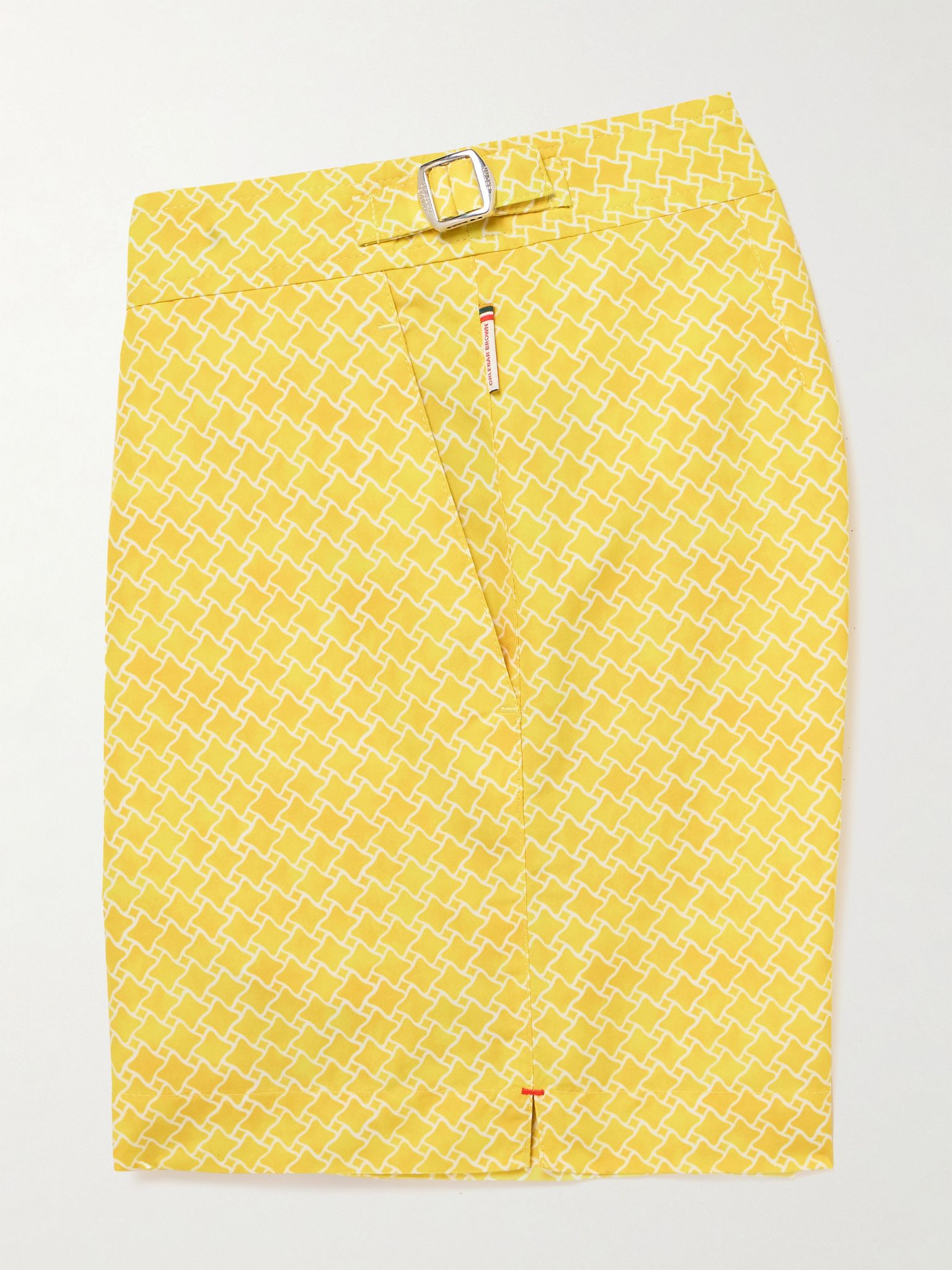 Setter Slim-Fit Mid-Length Printed Recycled Swim Shorts Yellow - 5