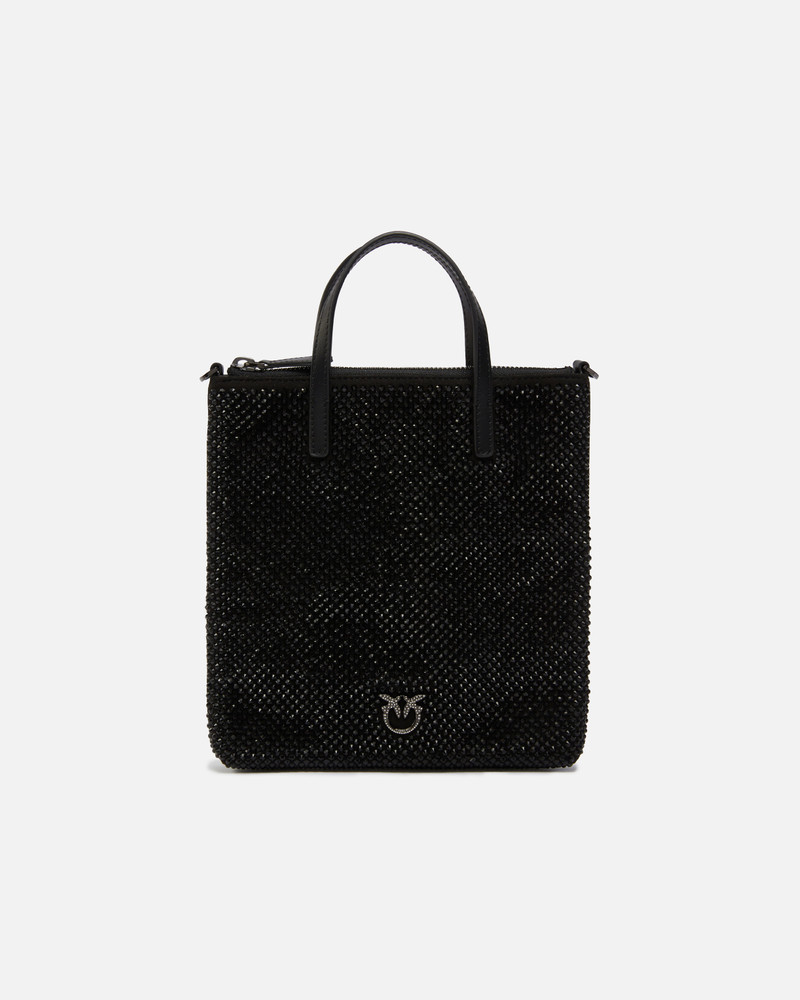 SMALL SHOPPING BAG WITH JEWEL RHINESTONES AND SHOULDER STRAP 1