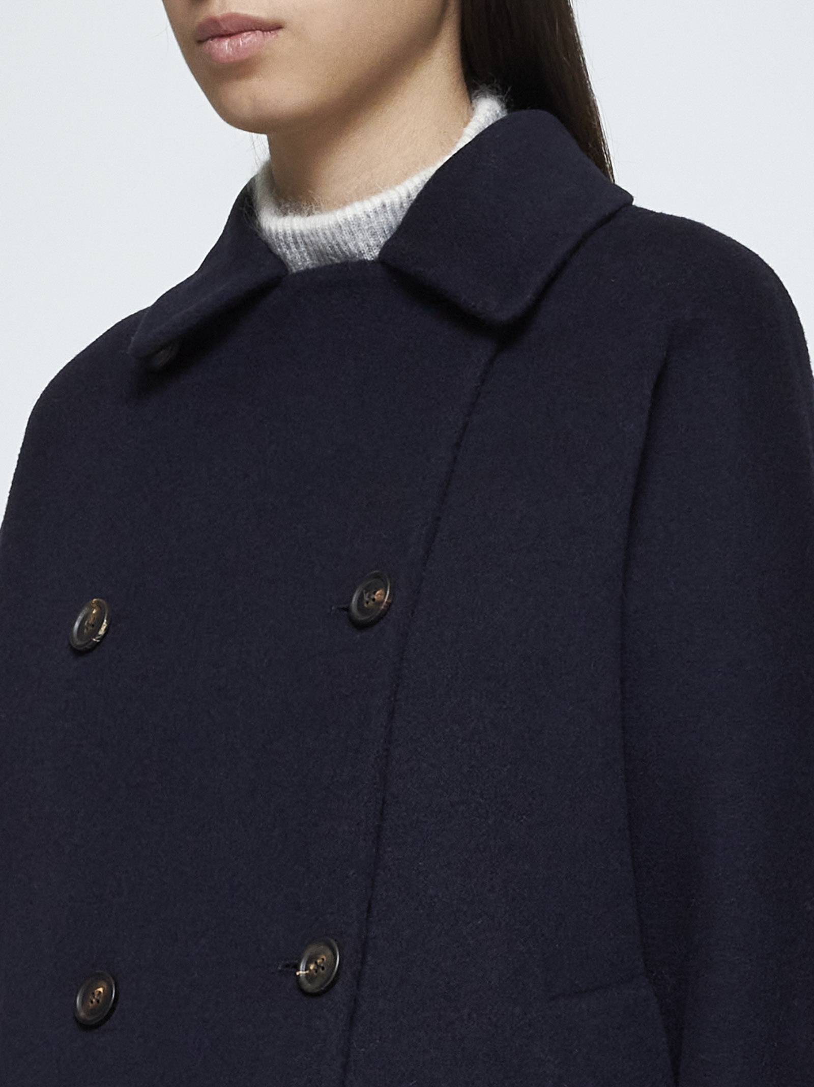 Wool and cashmere double-breasted peacoat - 5