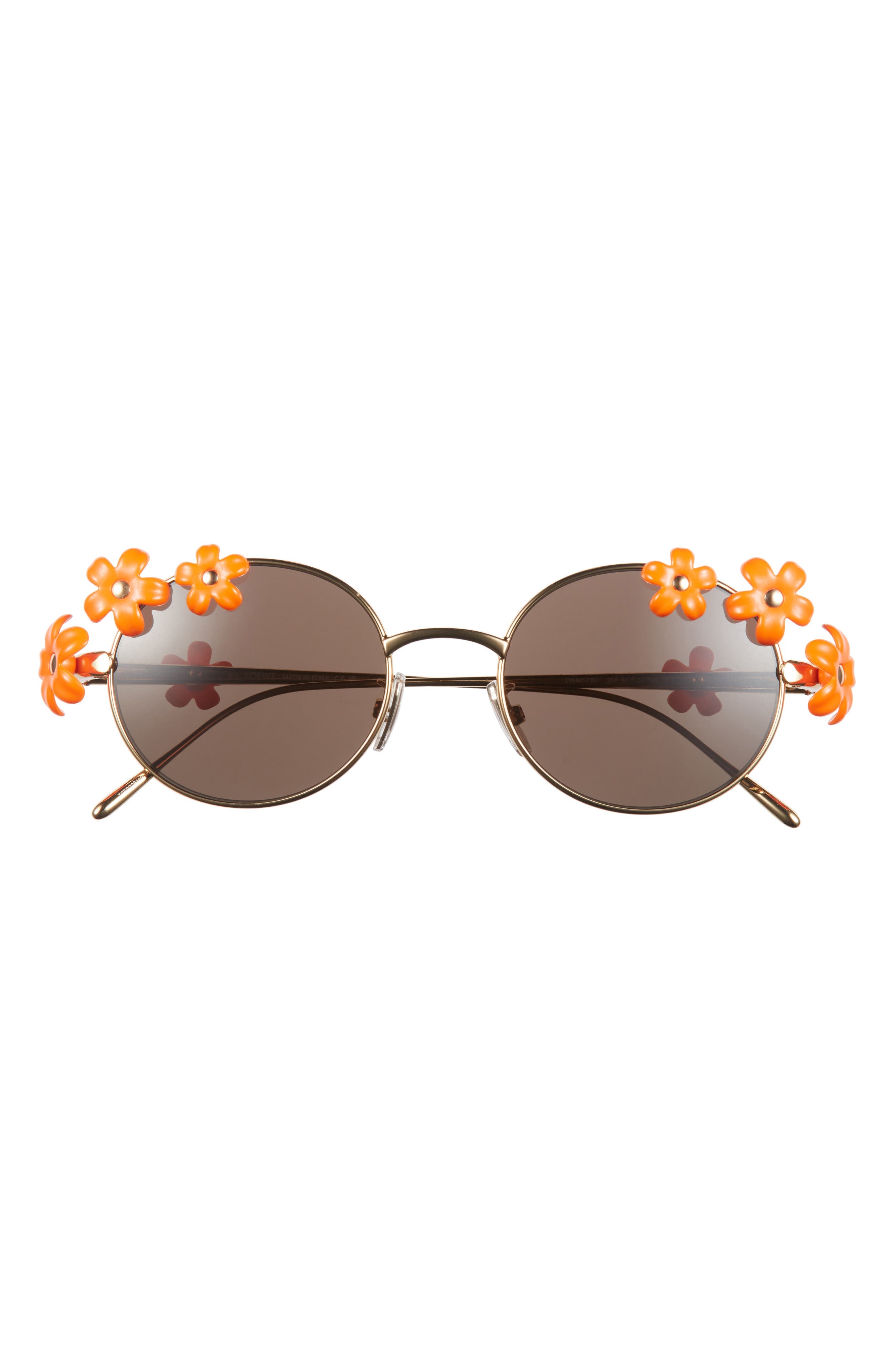Loewe Signature Oval Sunglasses in Shiny Endura Gold /Brown at Nordstrom - 1