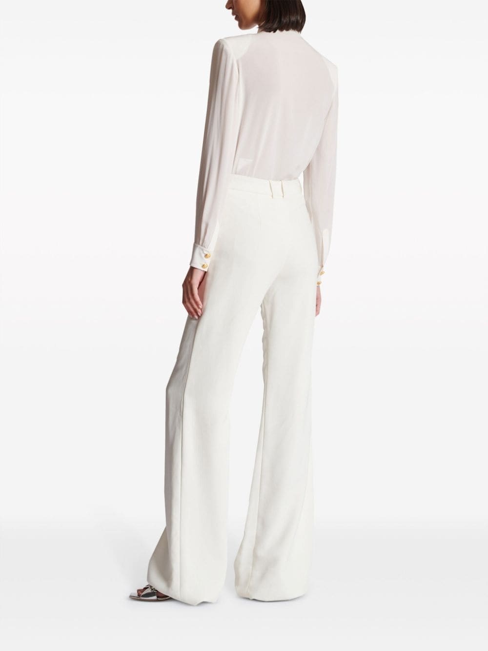 high-waist crepe trousers - 4