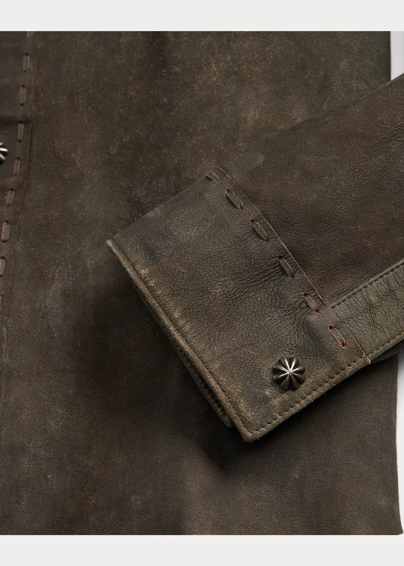 Slim Fit Suede Western Shirt 4