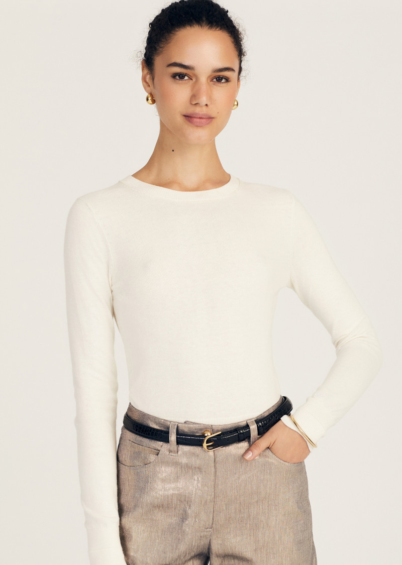 ALIZEE LONG SLEEVE CREW NECK SWEATER - 1