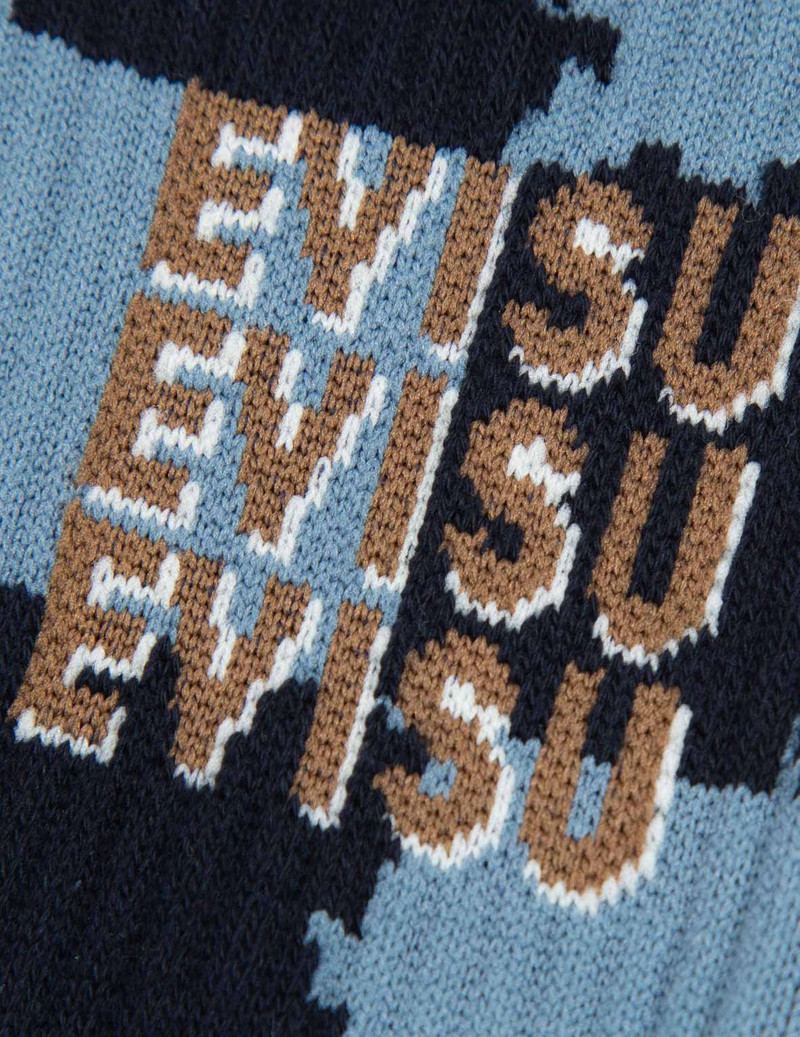 EVISU PATTERN AND LOGO JACQUARD LONG SOCKS outlook