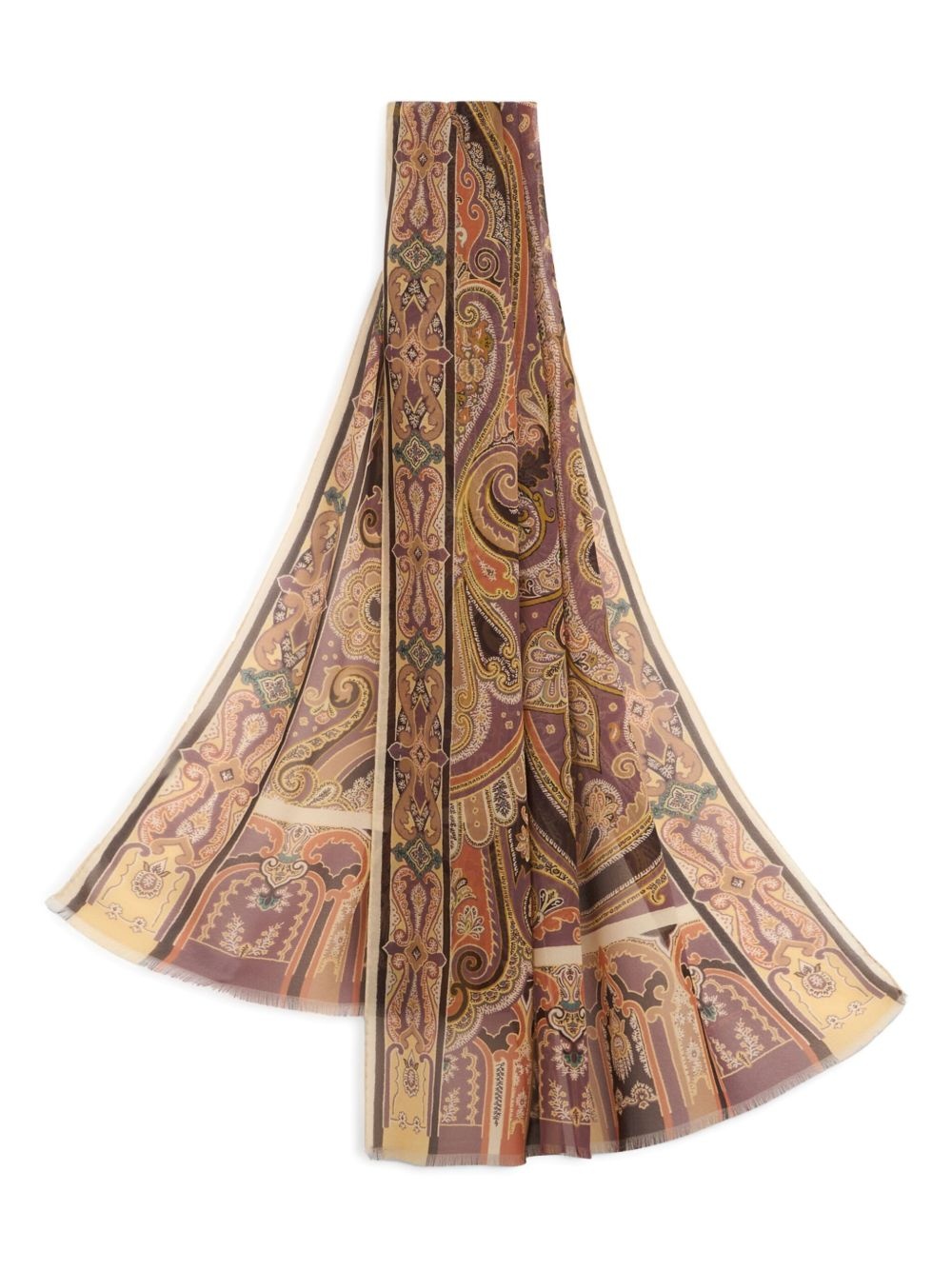 paisley-print silk scarf - 2