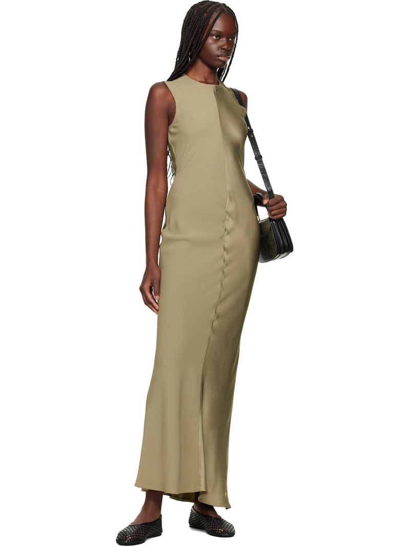 AMI Paris Taupe Straight Maxi Dress outlook
